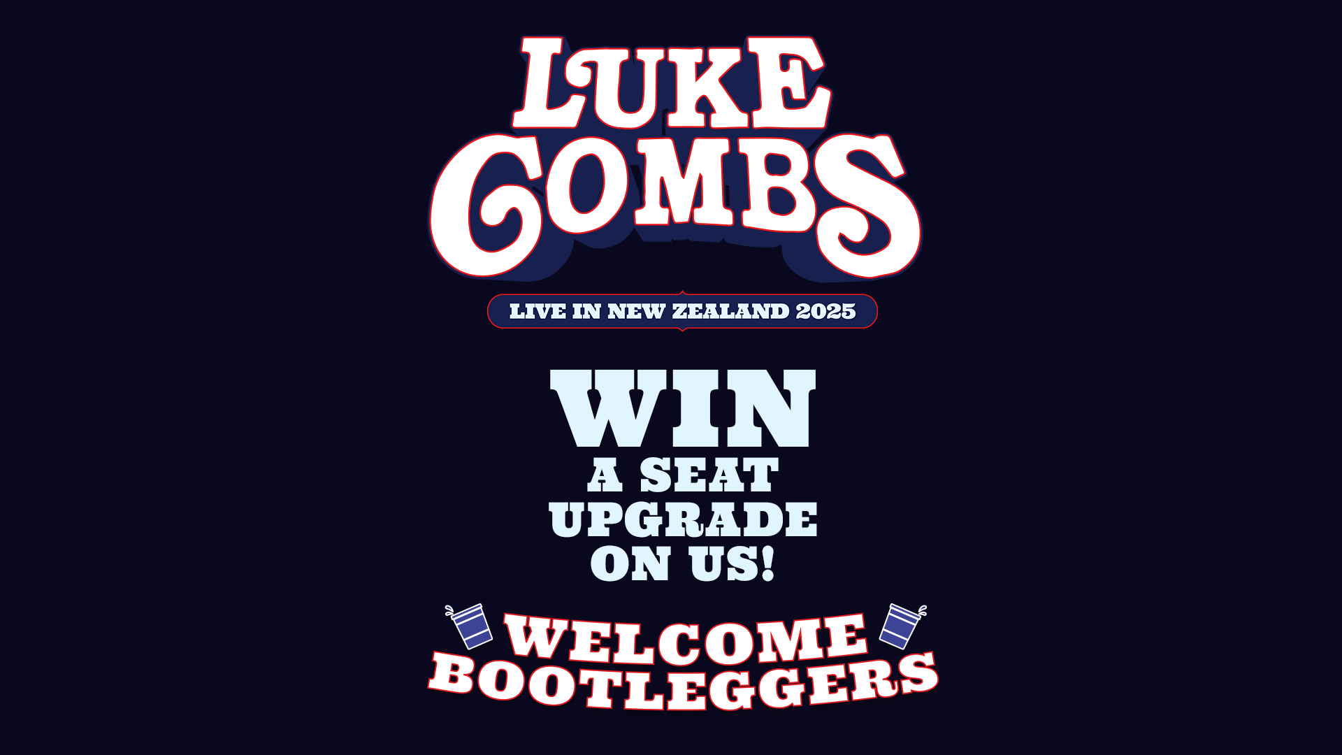 Upgrade two Luke Combs tickets to the front row! - Sat 18 Jan, Eden Park