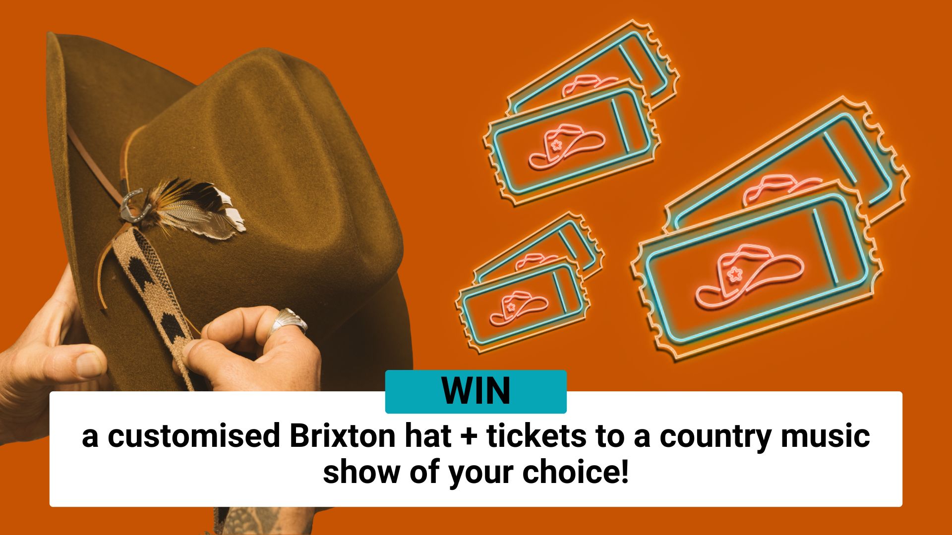 Win a customised Brixton Hat & tickets to a country tour of your choice!